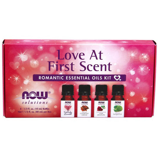 Essential Oils Kit For Romance - Love At First Scent, 4 Bottles, NOW Foods