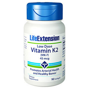 Low-Dose Vitamin K2, MK-7, 45 mcg, 90 Softgels, Life Extension