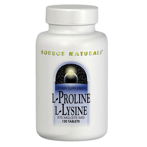 L-Proline/L-Lysine 275mg/275mg 120 tabs from Source Naturals