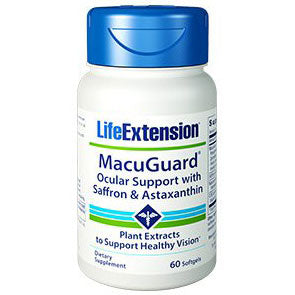 MacuGuard Ocular Support with Saffron & Astaxanthin, 60 Softgels, Life Extension