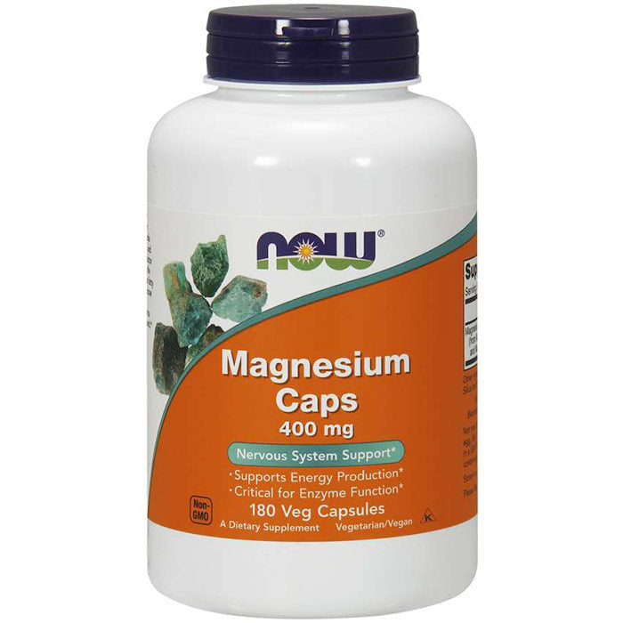 Magnesium Caps 400 mg, 180 Veg Capsules, NOW Foods