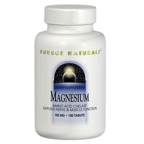 Magnesium Chelate 100mg elemental 250 tabs from Source Naturals