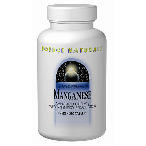 Manganese Chelate 15mg 100 tabs from Source Naturals