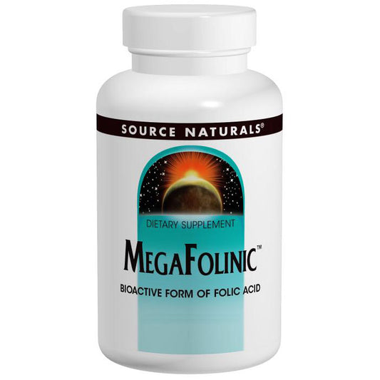 Mega-Folinic Folic Acid, MegaFolinic Replaces Metafolin, 60 tabs from Source Naturals