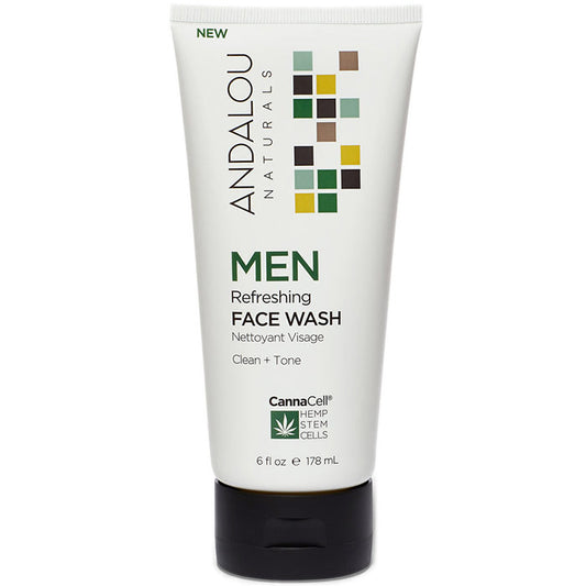 Men Refreshing Face Wash, 6 oz, Andalou Naturals