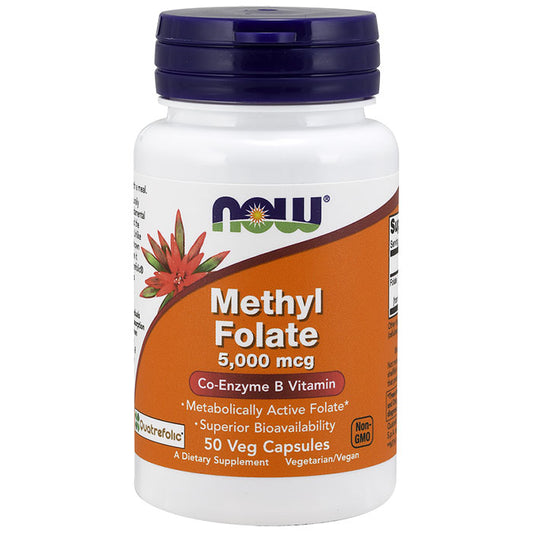 Methyl Folate 5000 mcg, 50 Vegetarian Capsules, NOW Foods