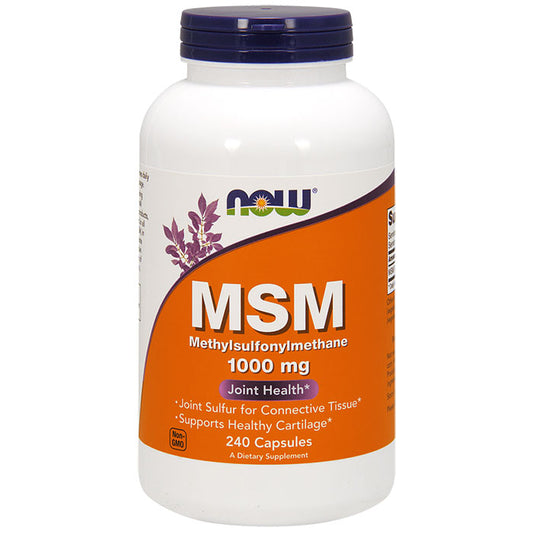 MSM (Methylsulphonylmethane) 1000 mg, Value Size, 240 Veg Capsules, NOW Foods