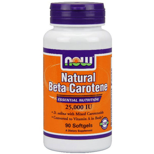 Natural Beta Carotene 25,000 IU 90 Softgels, NOW Foods
