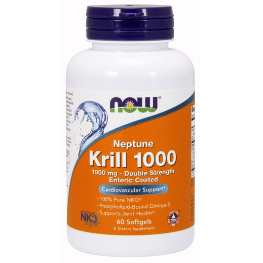 Neptune Krill Oil 1000 mg Enteric Coated, 60 Softgels, NOW Foods