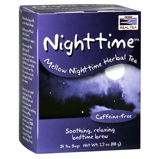 Nighttime Tea, Mellow Night Time Herbal, 24 Tea Bags, NOW Foods