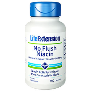 No Flush Niacin (Inositol Hexanicotinate) 800 mg, 100 Capsules, Life Extension