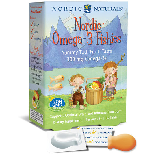 Nordic Omega-3 Fishies for Kids, Yummy Chewable Fish Oil, 36 Gummies, Nordic Naturals