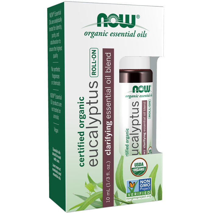 Organic Eucalyptus Essential Oil Blend Roll-On, 10 ml, NOW Foods