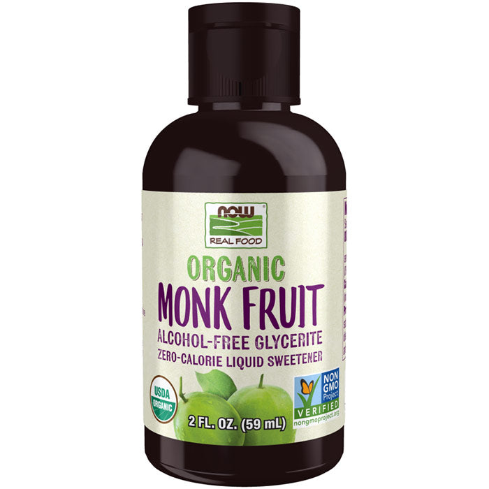 Organic Monk Fruit Liquid, Alcohol-Free Glycerite, 2 oz, NOW Foods