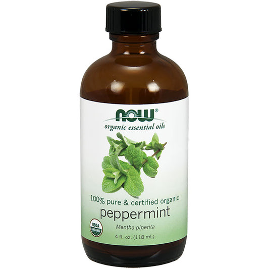 Organic Peppermint Oil, 100% Pure, 4 oz, NOW Foods
