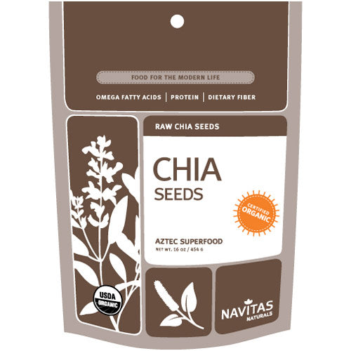 Organic Raw Chia Seeds, 16 oz, Navitas Naturals