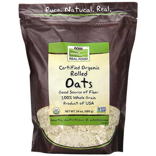 Organic Rolled Oats, 24 oz, NOW Foods