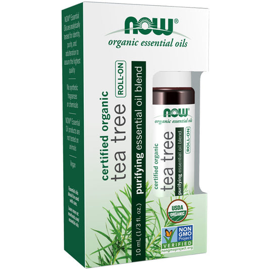 Organic Tea Tree Essential Oil Blend Roll-On, 10 ml, NOW Foods