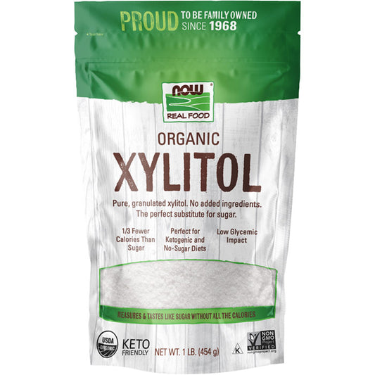 Organic Xylitol, 1 lb (454 g), NOW Foods