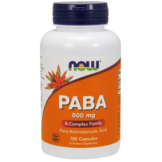 PABA 500mg (Para-aminobenzoic Acid) 100 Caps, NOW Foods