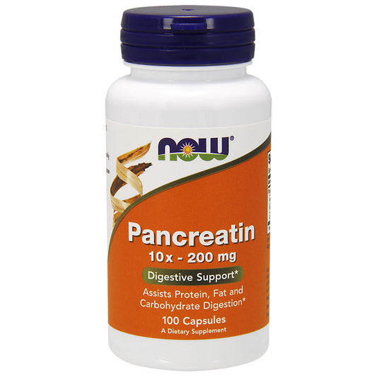 Pancreatin 10X 200 mg, 100 Capsules,  NOW Foods