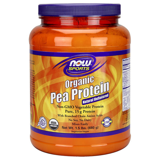 Pea Protein Organic, Natural Unflavored, 1.5 lb, NOW Foods