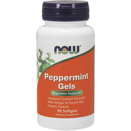 Peppermint Gels, Enteric Coated, 90 Softgels, NOW Foods