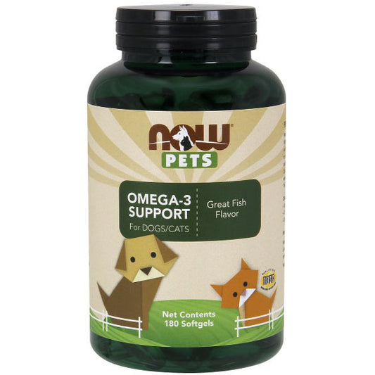 Pets Omega-3 Support, Great Fish Flavor, 180 Softgels, NOW Foods