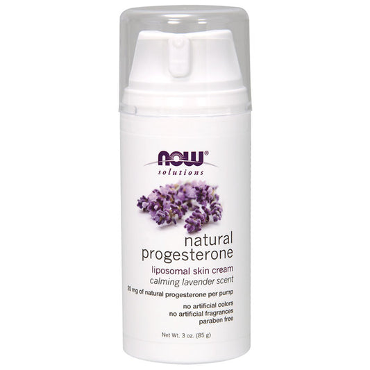 Natural Progesterone Liposomal Skin Cream with Lavender, 3 oz, NOW Foods