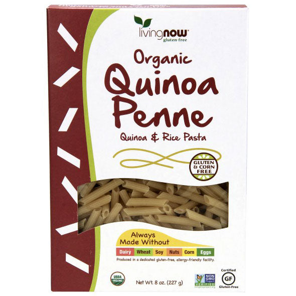 Quinoa Penne, Organic, Gluten-Free Pasta, 8 oz, NOW Foods