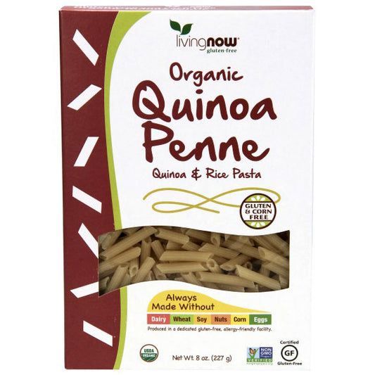 Quinoa Penne, Organic, Gluten-Free Pasta, 8 oz, NOW Foods