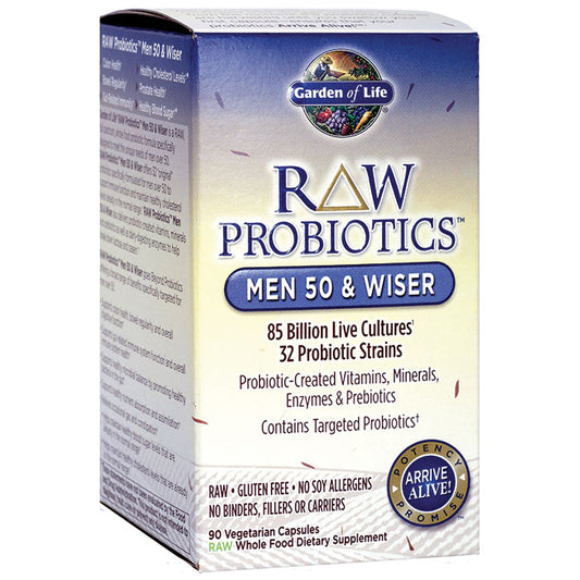 RAW Probiotics for Men 50 & Wiser, 90 Vegetarian Capsules x 3 Packs, Garden of Life