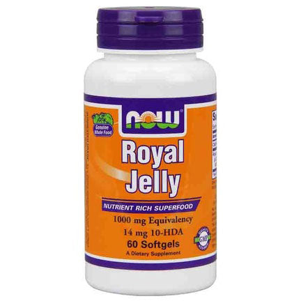 Royal Jelly 1000mg 60 Gels, NOW Foods