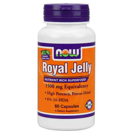 Royal Jelly 1500mg Freeze Dried 60 Caps, NOW Foods