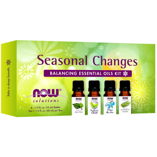 Essential Oils Kit - Seasonal Changes Balancing, 4 Bottles, NOW Foods