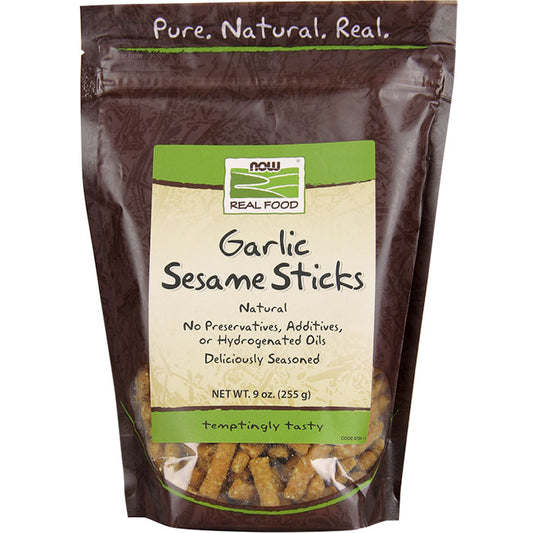 Garlic Sesame Sticks, Natural Snack, 9 oz, NOW Foods