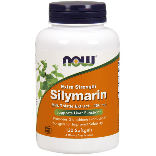 Silymarin Milk Thistle Extract 450 mg, Extra Strength, 120 Softgels, NOW Foods