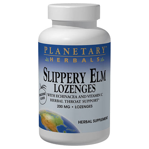 Slippery Elm Lozenge 150 mg Tangerine, 100 Lozenges, Planetary Herbals
