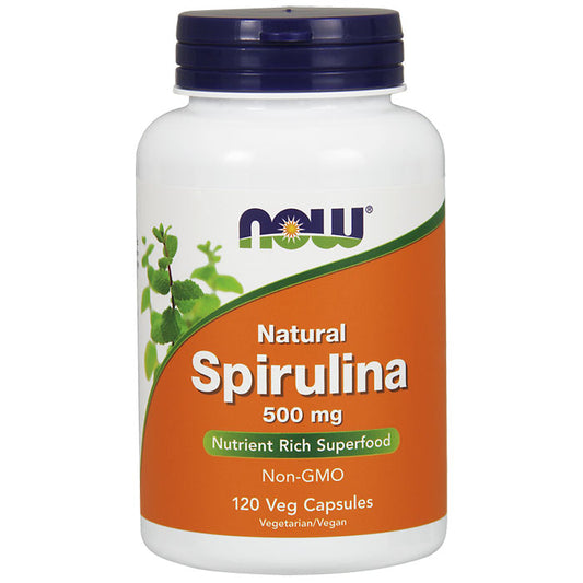 Spirulina 500 mg 100% Natural, 120 Vcaps, NOW Foods