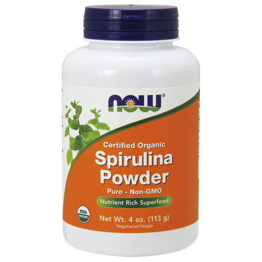 Spirulina Powder, Certified Organic, 4 oz, NOW Foods