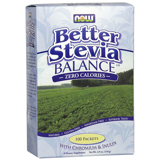 Better Stevia Balance Powder with Chromium & Inulin, 100 Packets, NOW Foods