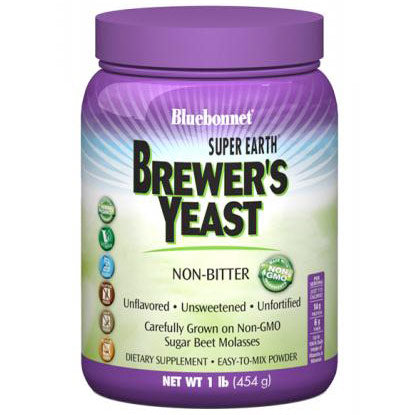 Super Earth Brewer's Yeast Powder, Unflavored, 1 lb, Bluebonnet Nutrition