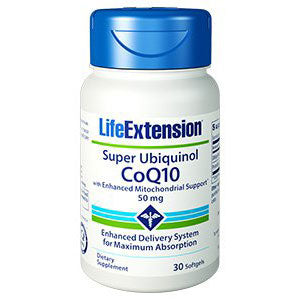 Super Ubiquinol CoQ10 50 mg with Enhanced Mitochondrial Support, 30 Softgels, Life Extension