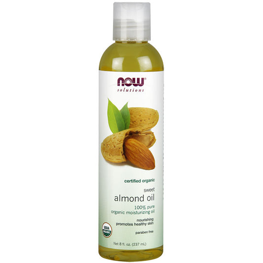 Sweet Almond Oil 100% Pure, Organic, 8 oz, NOW Foods