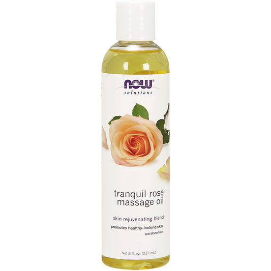 Tranquil Rose Massage Oil, 8 oz, NOW Foods