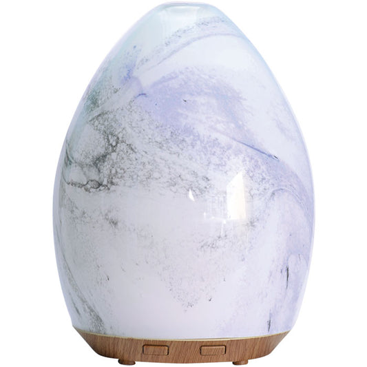 Aromatherapy Diffuser - Ultrasonic Glass Swirl USB Oil Diffuser, NOW Foods