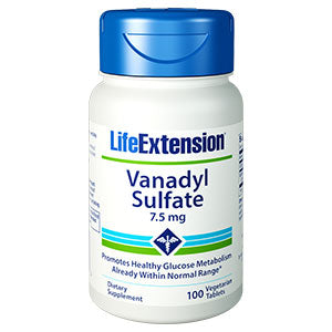 Vanadyl Sulfate 7.5 mg, 100 Vegetarian Tablets, Life Extension