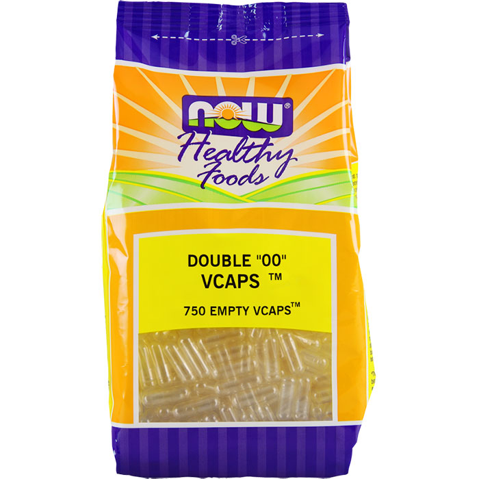 Empty Capsules Vegetarian - Double 00, Value Size, 750 Veg Capsules, NOW Foods