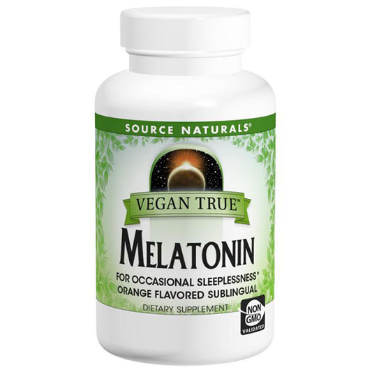 Vegan True Melatonin 2.5 mg Sublingual Orange, 60 Tablets, Source Naturals