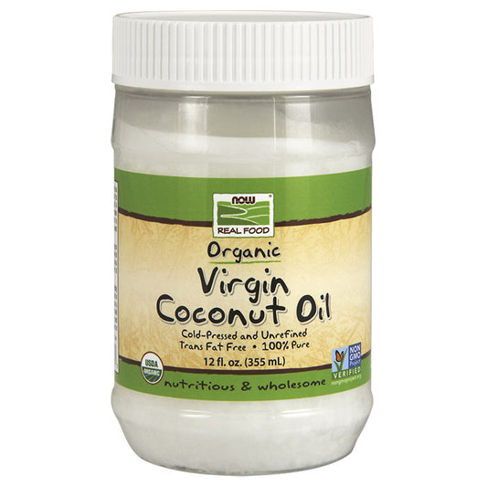 Virgin Coconut Oil Organic 12 oz, NOW Foods